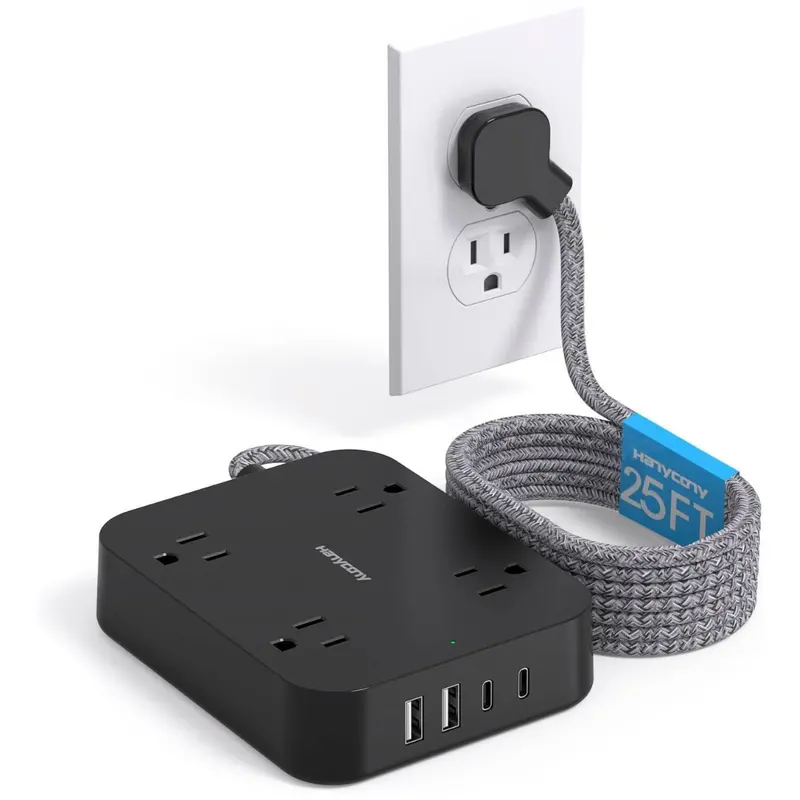 Hanycony 25Ft Ultra Thin Flat Plug Power Strip 1