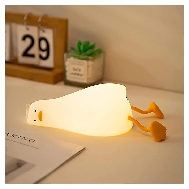 Happybag Led Rechargeable Lying Flat Duck Dimmable Night Light 1
