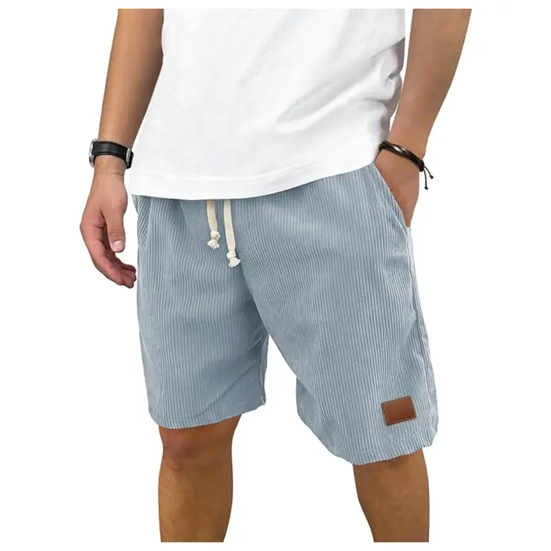 Hardaddy Men's Corduroy Shorts (Light Blue, Large) 1