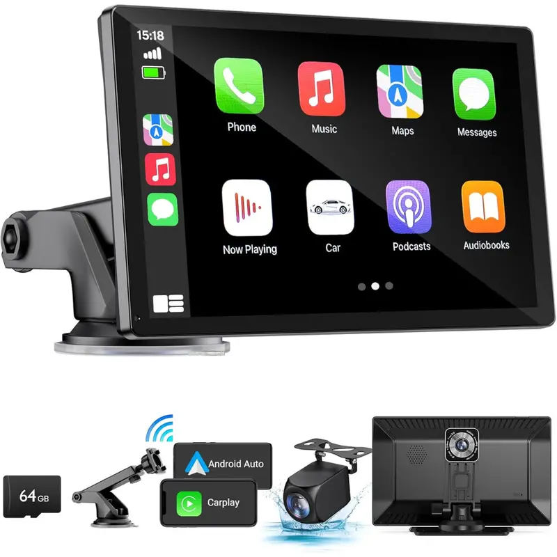 Hauxiy 9" Wireless Carplay Touchscreen & Auto Car Stereo 1