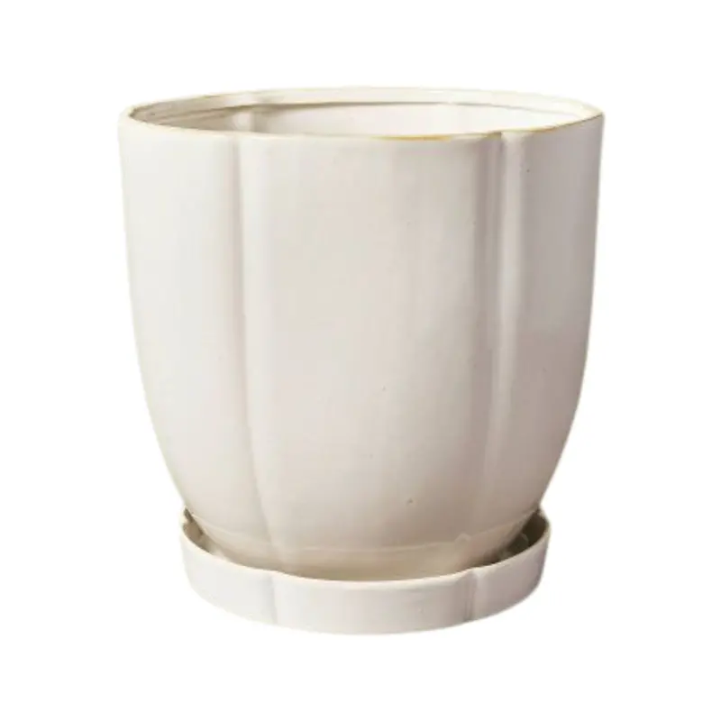 Hearth & Hand 11.25" Stoneware Planter Pot With Saucer 1