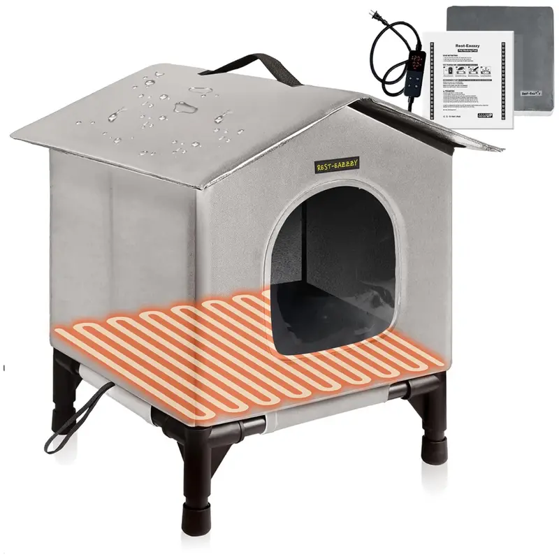 Heated Waterproof Cat House For Indoor & Outdoor Cats 1