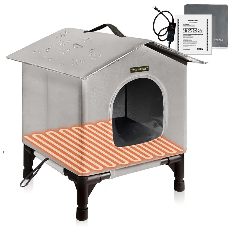 Heated Waterproof Cat House For Indoor & Outdoor Cats 1