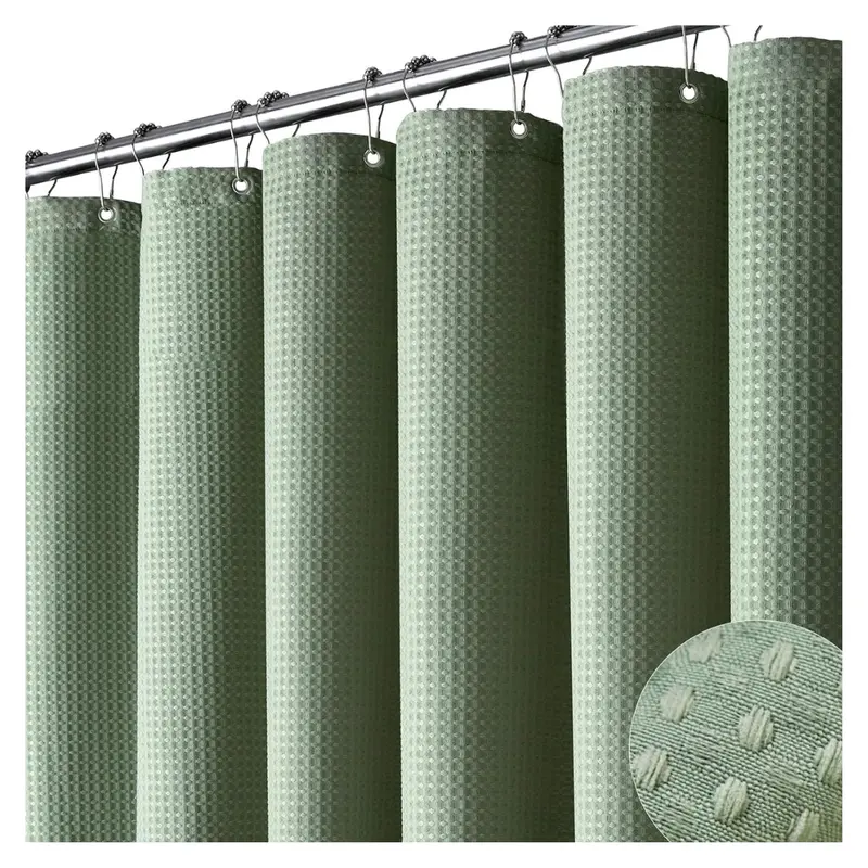 Heavy Duty Waffle Shower Curtains (72"W X 72"L) 1