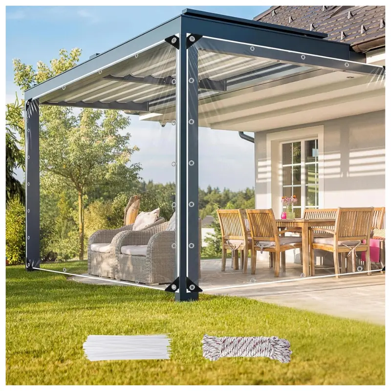 Heavy Duty Windproof Waterproof Clear Tarps 1