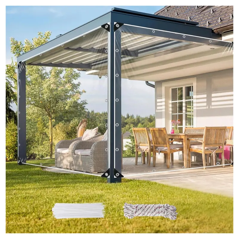 Heavy Duty Windproof Waterproof Clear Tarps 1