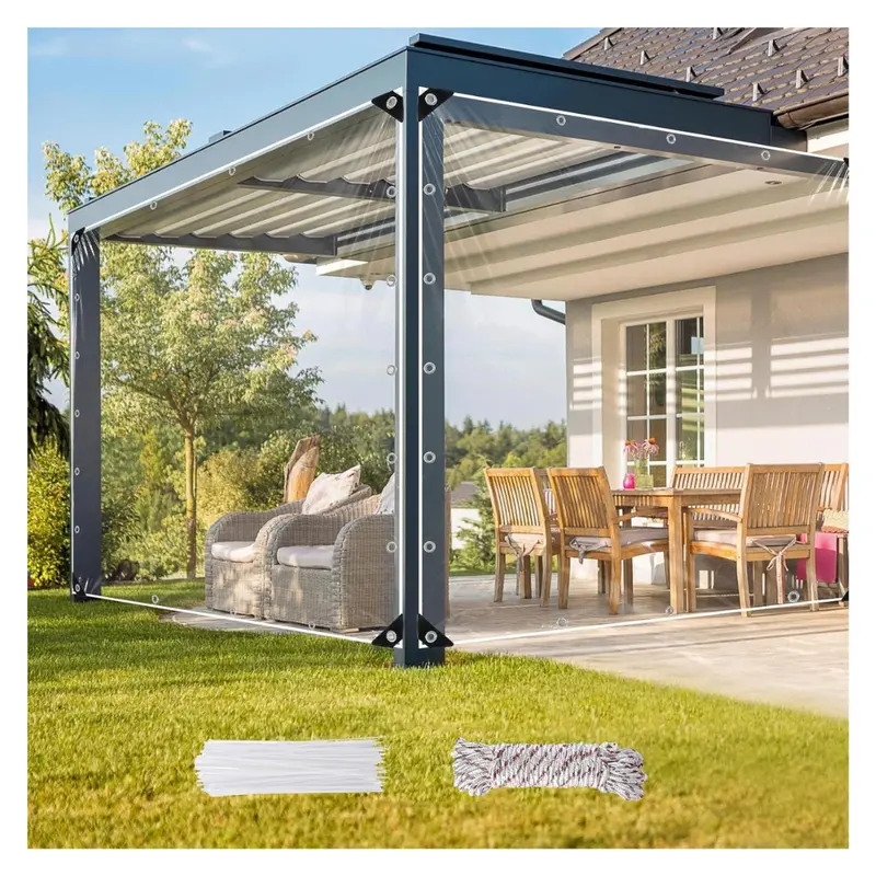 Heavy Duty Windproof Waterproof Clear Tarps 1