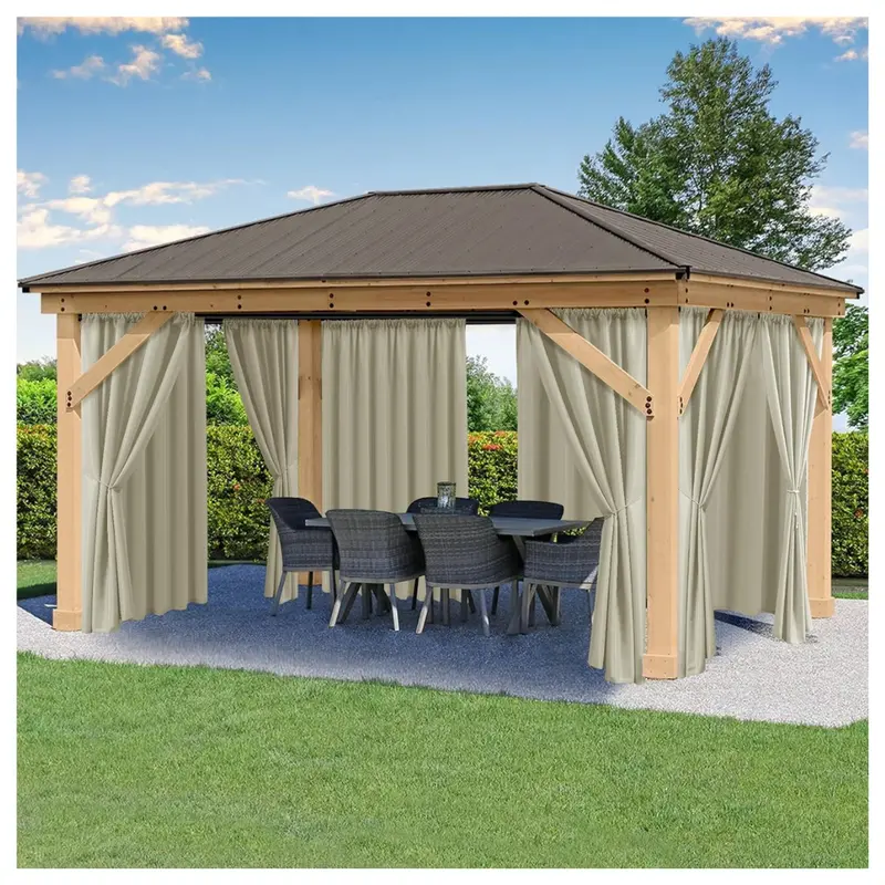 Holidayideas Patio Outdoor Curtains With Rod Pocket 6 Panels 1