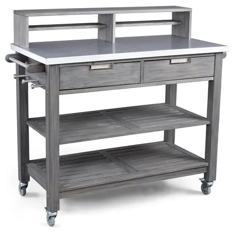 Homestyles Maho Gray Teak Potting Bench 1