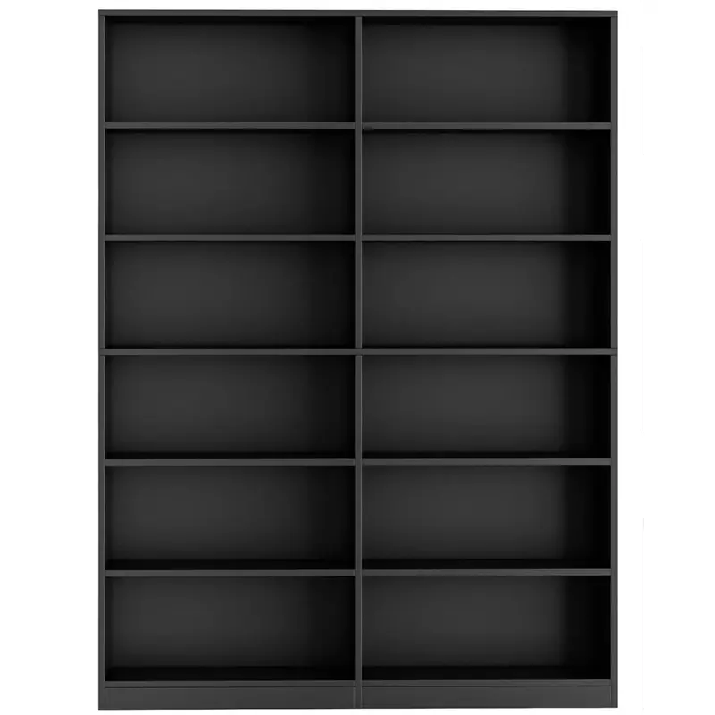 Homfa 74.3'' Double Wide 6-Tier Bookcase (4 Colors) 1