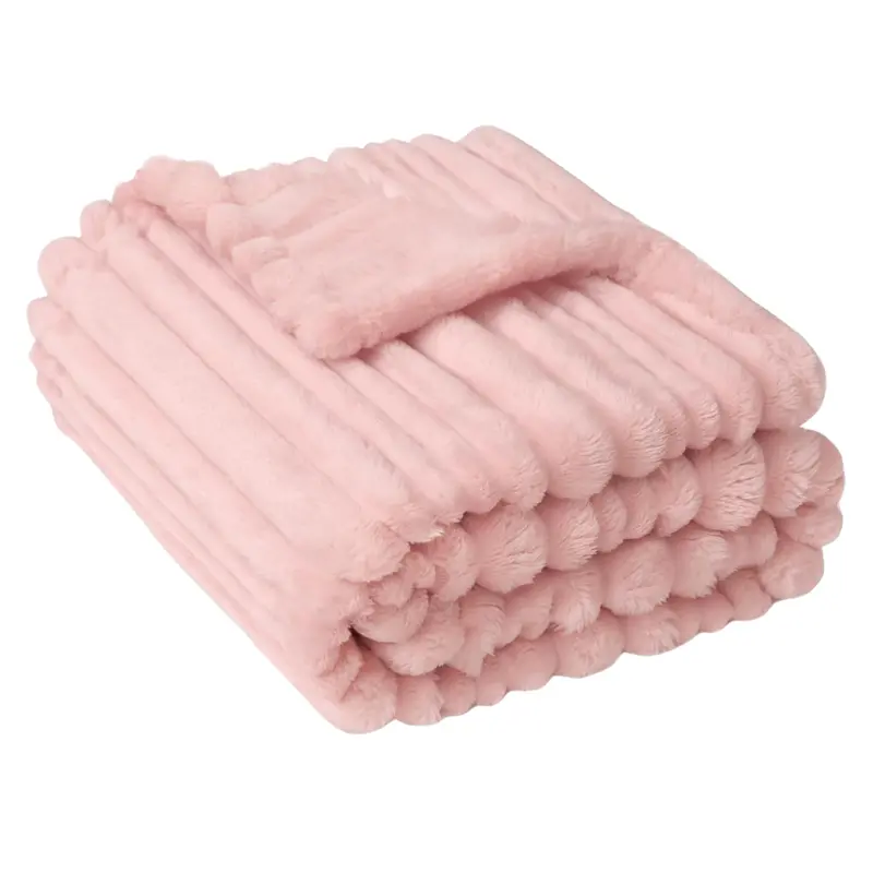 Homritar 30'' X 40'' Fleece Baby Blanket 3D Striped Blanket 1