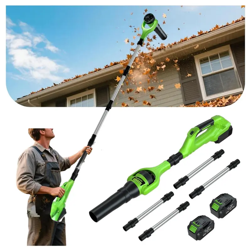 Hooseen 21V Cordless Leaf Blowers W/ 2 Battery & Adjustable Pole 1