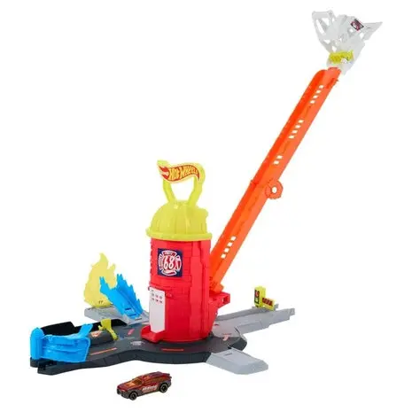Hot Wheels City Super Fire Station Rescue Track Toy Car Playset 1