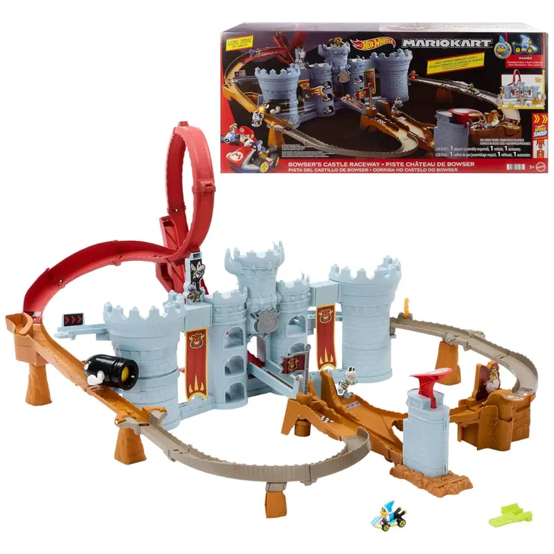 Hot Wheels Mario Kart Bowser's Castle Track Set & Vehicle 1