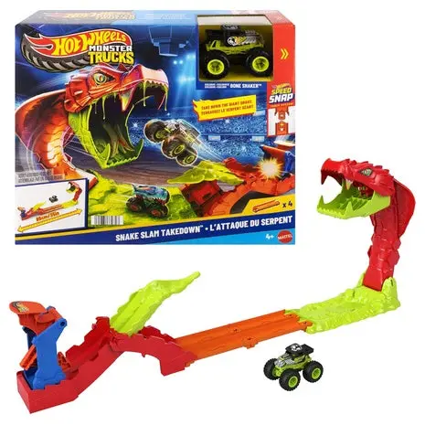 Hot Wheels Monster Trucks Snake Slam Takedown Track Set 1