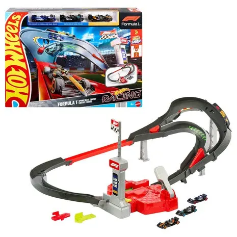 Hot Wheels Toy Car Track Set With 3 Formula 1 Die-Cast Cars 1