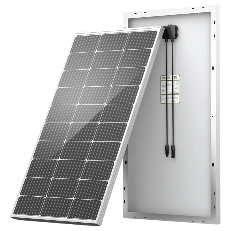 Hqst 100W 12V 9Bb Monocrystalline Solar Panel W/ Solar Connectors 1