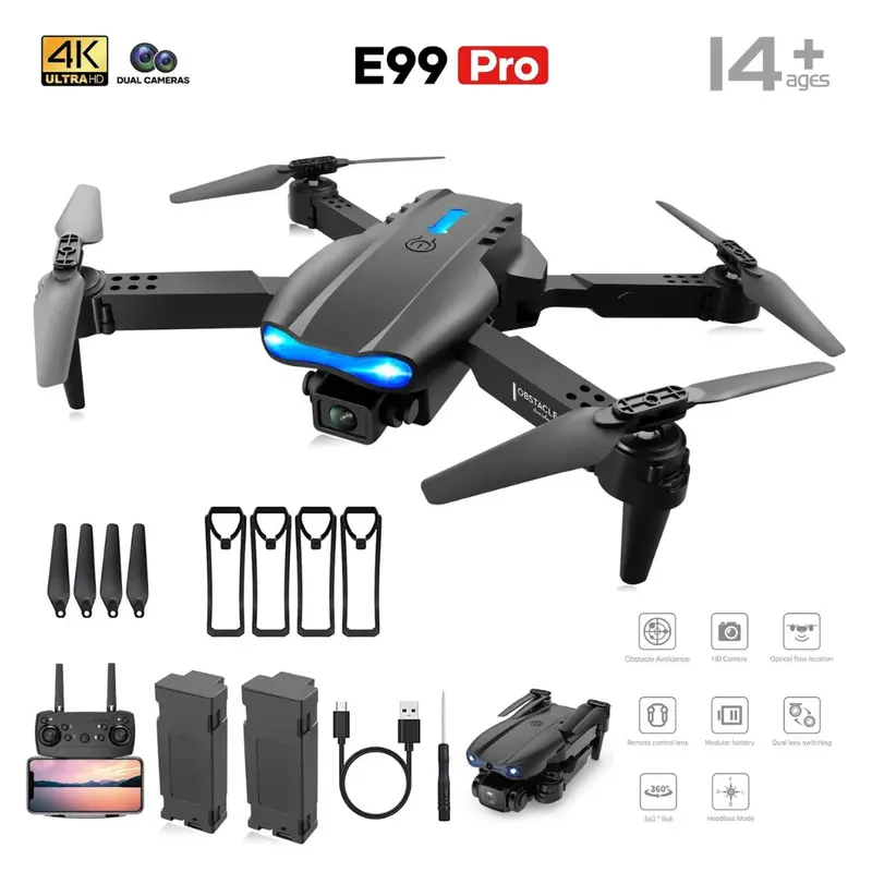 Htb 4K Hd Dual Camera Rc Quadcopter Drone W/ Two Batteries 1