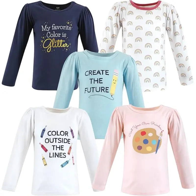 Hudson Baby Unisex Long Sleeve Tee With Creativity (5T) 1