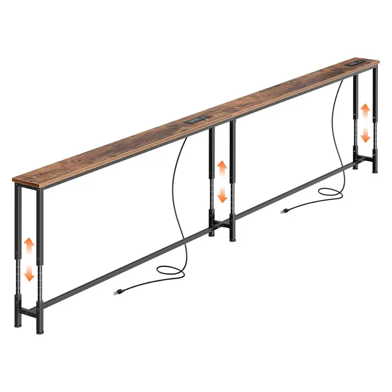 Huuger 102.4" Sofa Table With Power Outlets 1