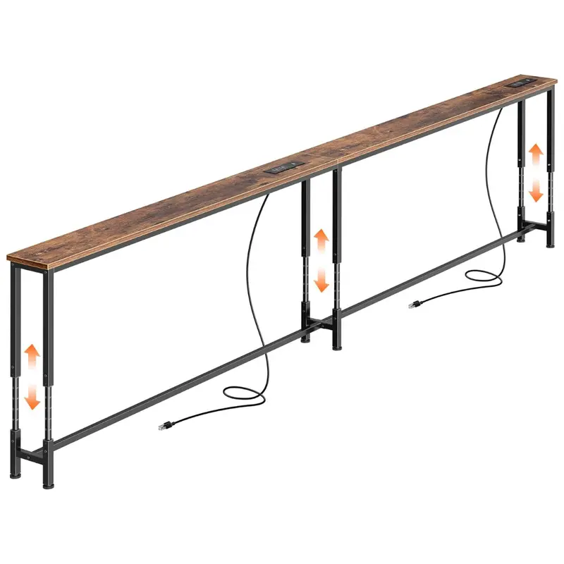 Huuger 102.4" Sofa Table With Power Outlets 1