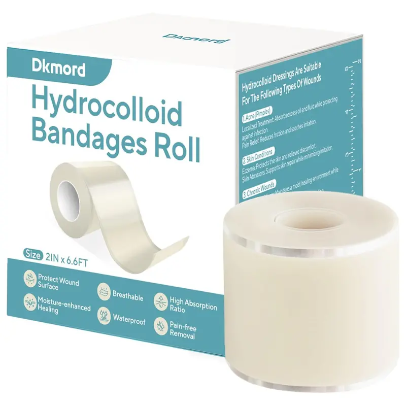 Hydrocolloid Self-Adhesive Wound Care Bandage Roll (2" X 6.6Ft) 1