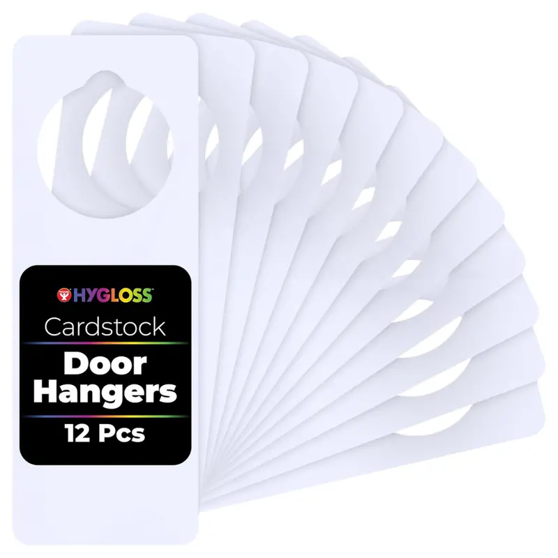 Hygloss Cardstock Door Knob Hanger Blank White For Crafts (12 Pcs) 1