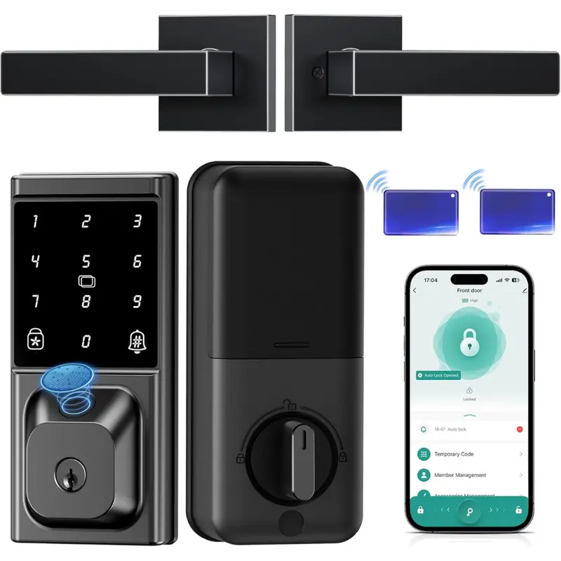 Iblog Keyless Entry Smart Deadbolt Lock With 2 Lever Handles 1