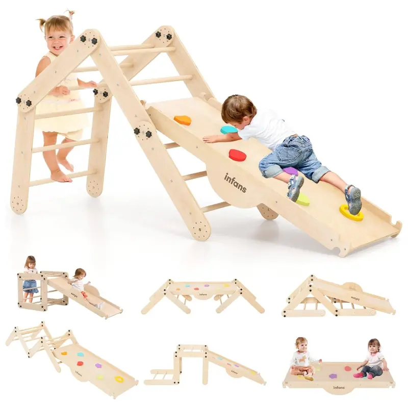 Infans 12-In-1 Wooden Montessori Foldable Climbing Toys Set 1