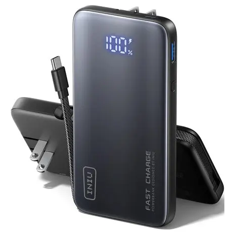 Iniu 10000Mah 45W Portable Charger With Built-In Wall Plug & Usb C Cable 1