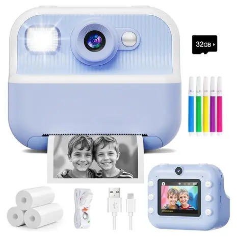 Instant Print Camera With Front & Rear Selfie Lens (3 Colors) 1
