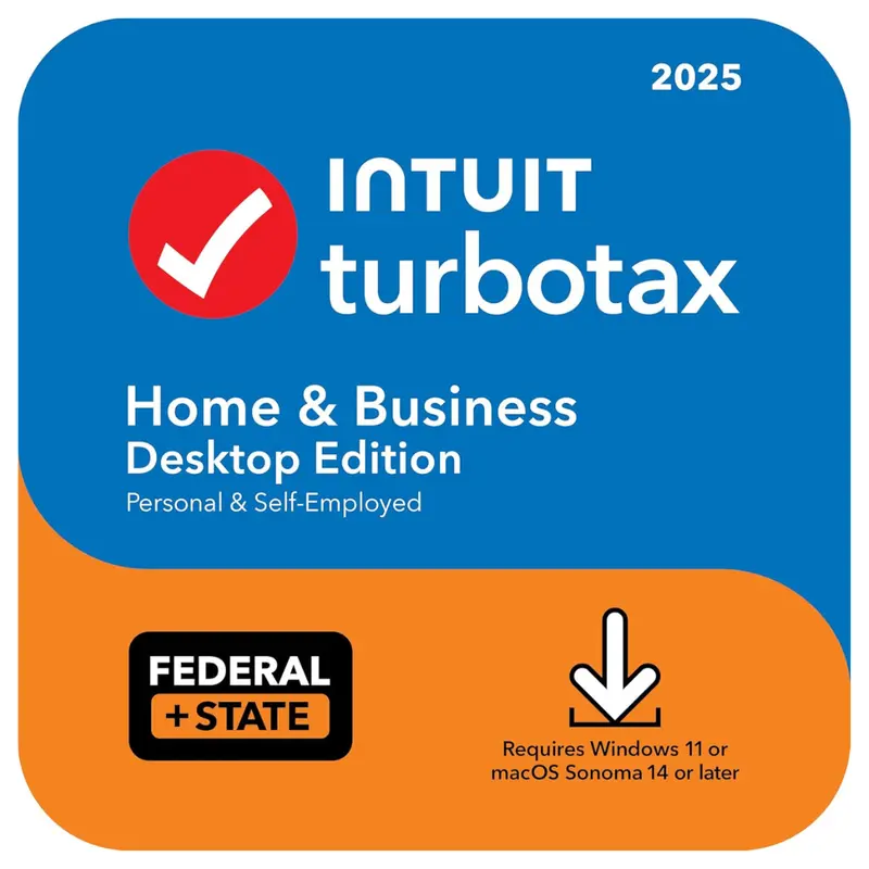 Intuit Turbotax Desktop Home & Business 2025 Federal & State Tax Return Software 1