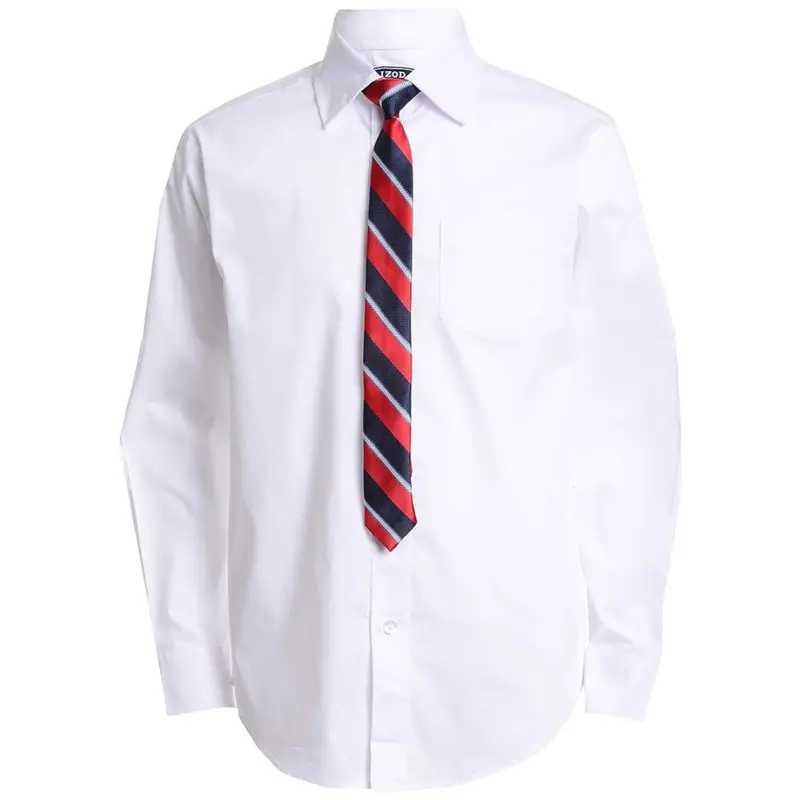 Izod Boys' Big' Long Sleeve Dress Shirt With Tie 1