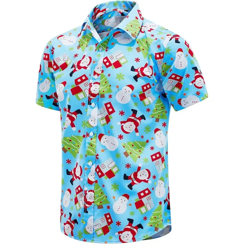 J&Dhuasha Men's Short Sleeve Hawaiian Button Down Shirt 1