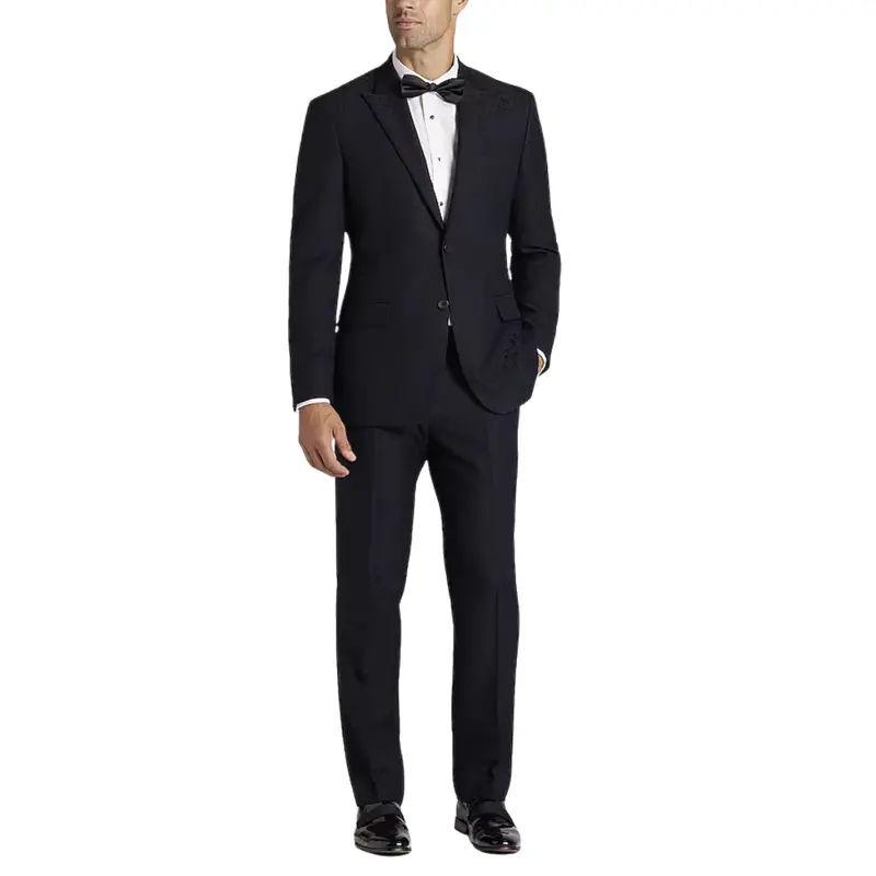 Jos A. Bank Comfort Stretch Tailored Fit Navy Paisley Tuxedo 1