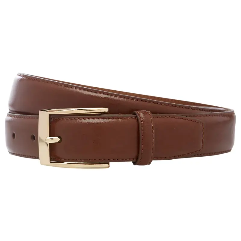 Jos.A.Bank Leather Belt With Gold- Tone Buckle 1