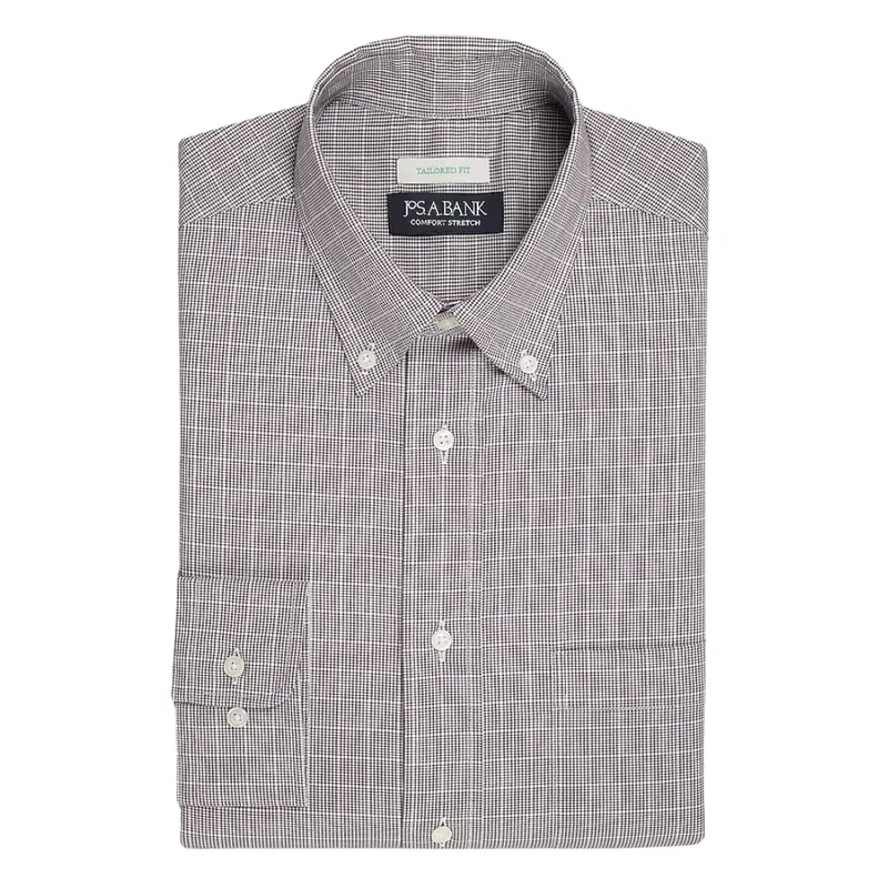 Jos. A. Bank Men's Tailored Fit Collar Glen Plaid Dress Shirt 1
