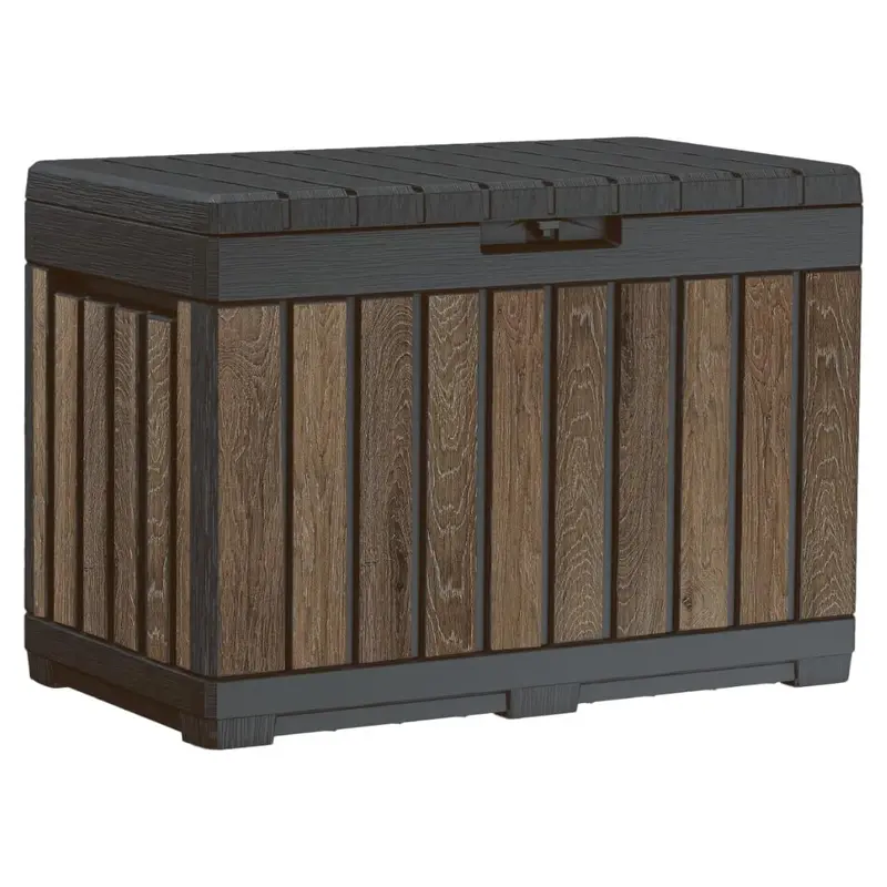 Keter Signature Everwood 50 Gallon Resin Deck Box 1