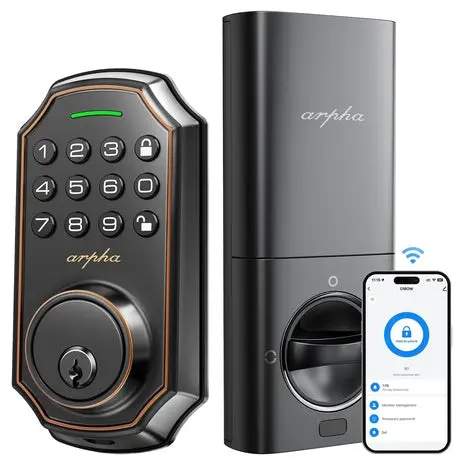 Keyless Entry Wifi Smart Keypad Front Door Deadbolt 1