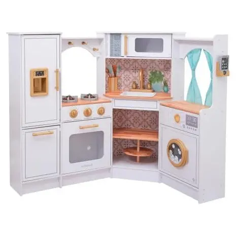 Kidkraft Ultimate Corner Wooden Play Kitchen With Lights & Sounds 1