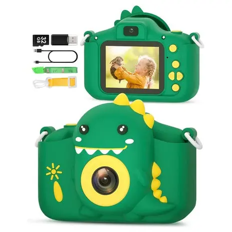 Kids' Digital Toy Green Camera With 32Gb Sd Card 1