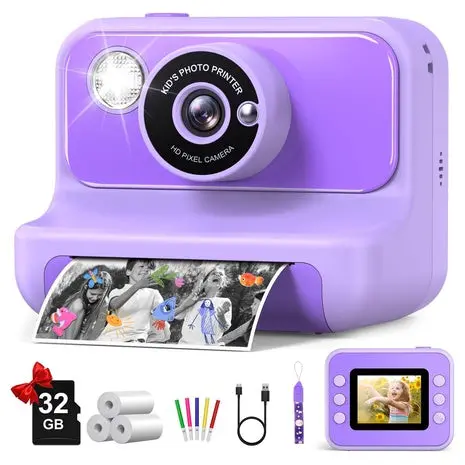 Kids' Instant Print Digital Camera With 32Gb Card & Print Paper 1