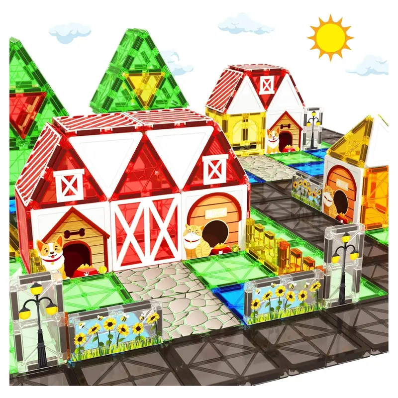 Kids Magnetic Tiles Stem Learning Building Toys Set (Various) 1