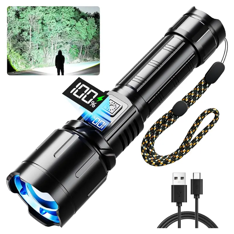 Knibo 99000 Lumen Rechargeable Led Tactical Flashlight 1