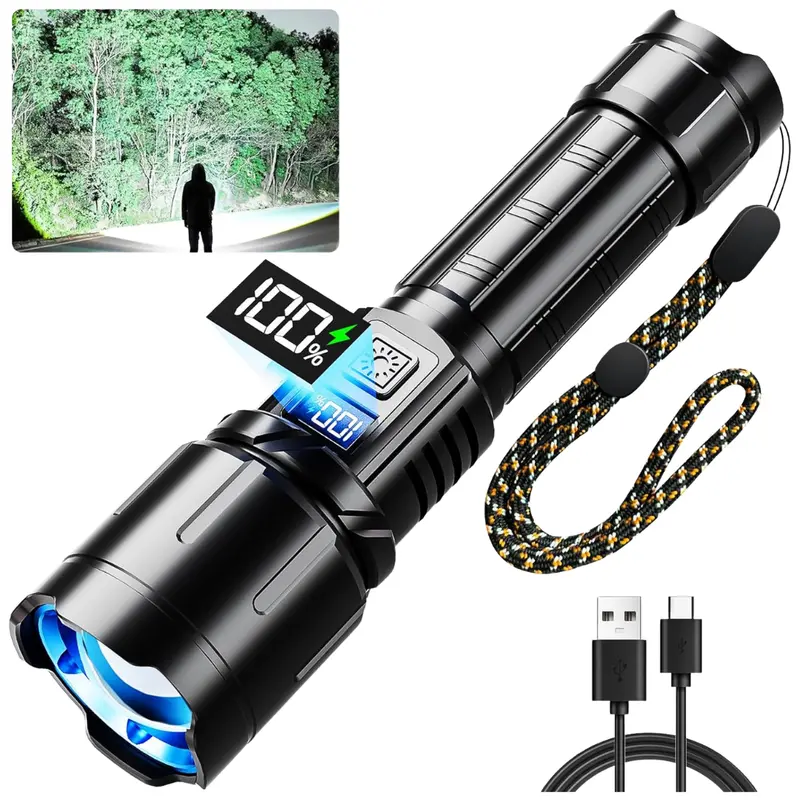 Knibo 99000 Lumen Rechargeable Led Tactical Flashlight 1