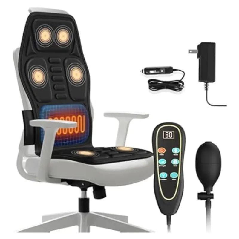 Knonnetd 8 Vibrating Motors Back Massage Seat Cushion 1