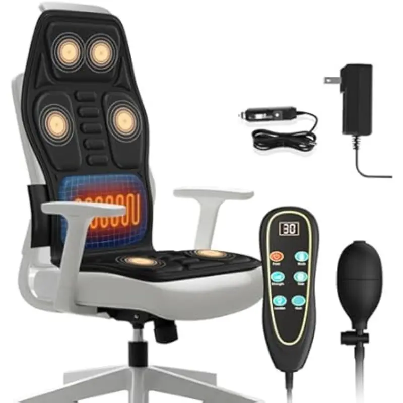 Knonnetd 8 Vibrating Motors Back Massage Seat Cushion 1