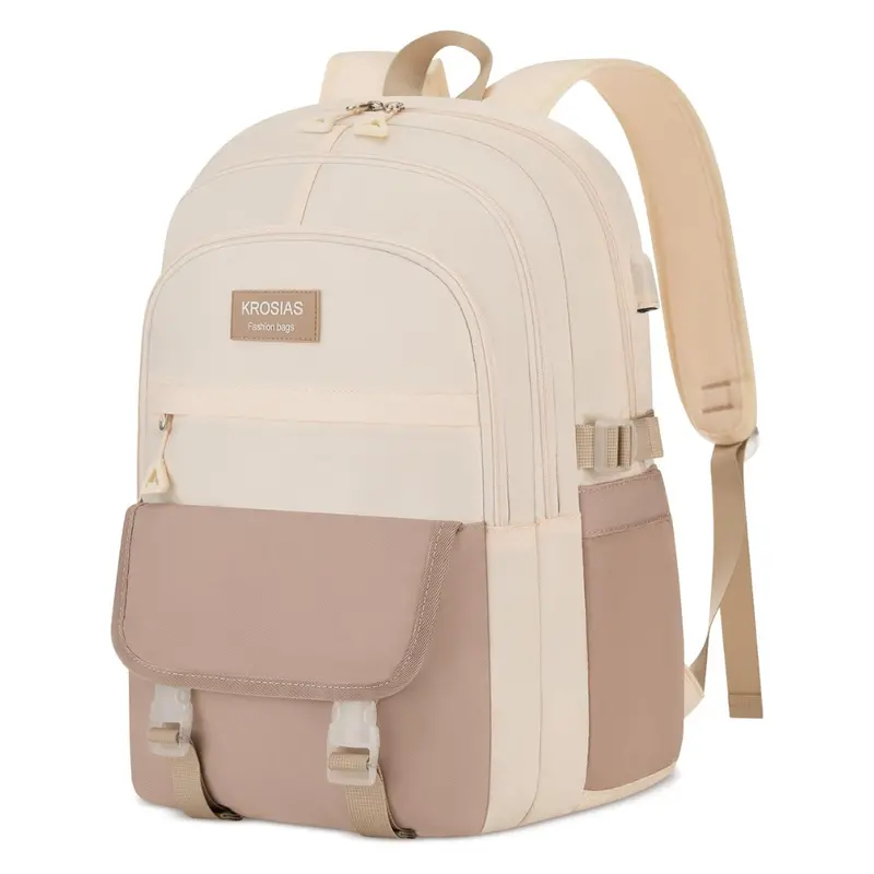 Krosias High School Lightweight Backpack (Khaki Beige) 1