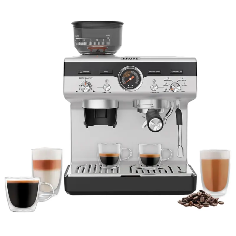 Krups Precision Espresso Coffee Machine With Grinder & Steam Wand 1