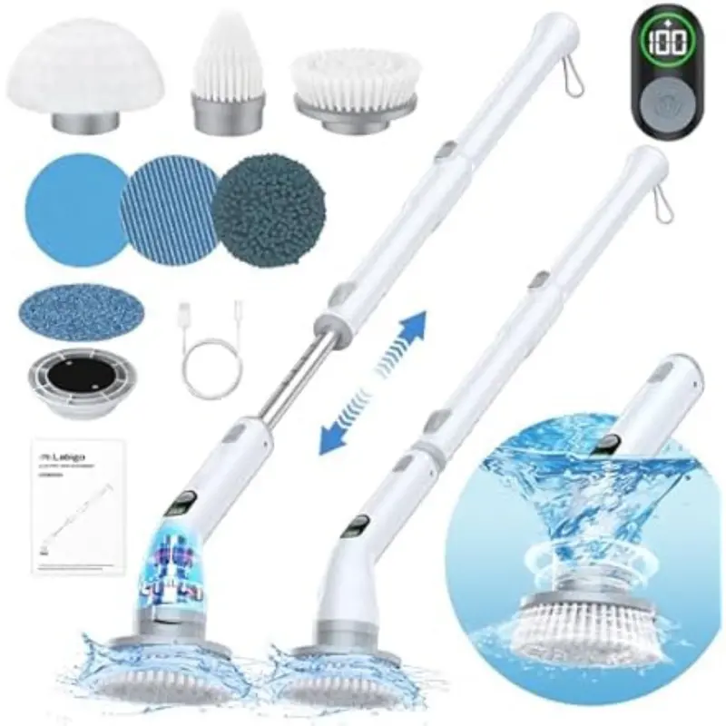 La4 Pro Electric Spin Scrubber & 6 Replacement Cleaning Heads 1